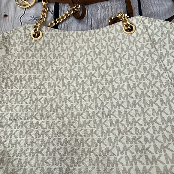 NWOT MICHAEL KORS Jet Set Large Signature Logo Shoulder Bag and wallet - Picture 8 of 14